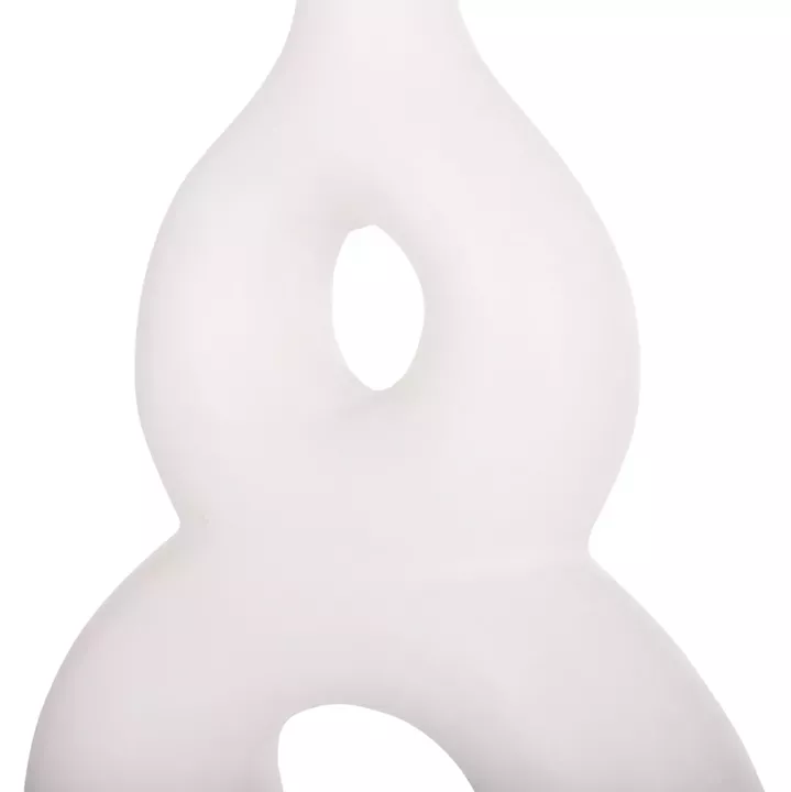 TABLE DECORATIVE VASE FIORIN HM4666.02S TERRACOTA IN WHITE--21x7.5x31Hcm.
