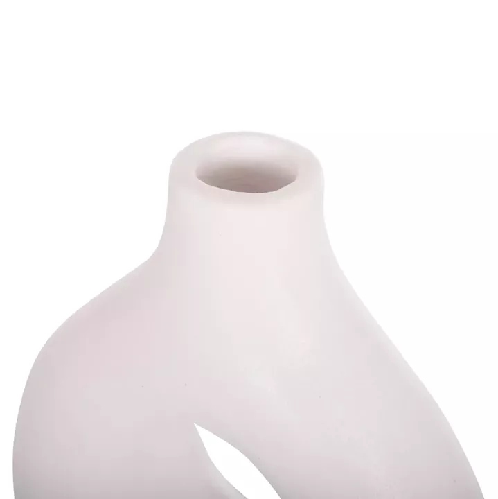 TABLE DECORATIVE VASE FIORIN HM4666.02S TERRACOTA IN WHITE--21x7.5x31Hcm.