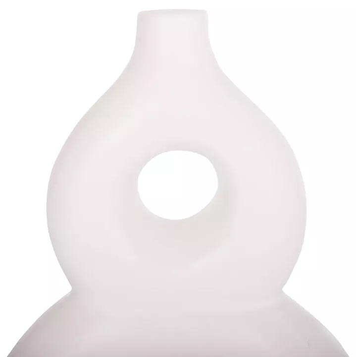 TABLE DECORATIVE VASE FIORIN HM4666.02S TERRACOTA IN WHITE--21x7.5x31Hcm.