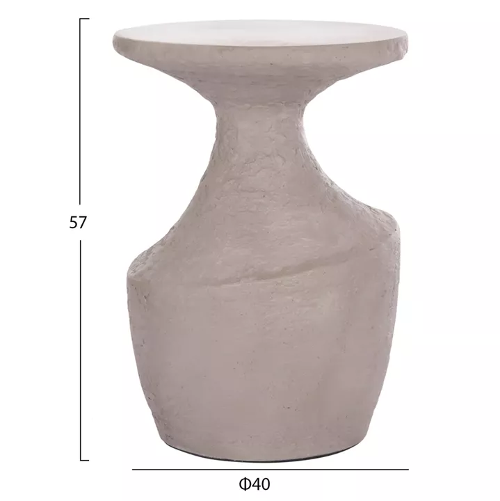 SIDE TABLE REBON HM18156.03L FIBER CEMENT IN GREY COLOR--Φ40x56.5Hcm