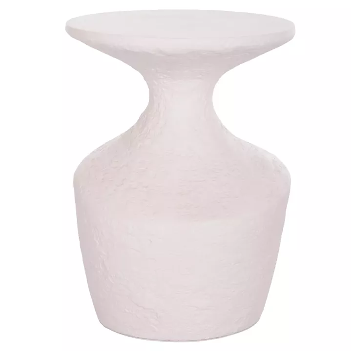 SIDE TABLE REBON HM18156.02S FIBER CEMENT IN WHITE--Φ27.5x50Hcm