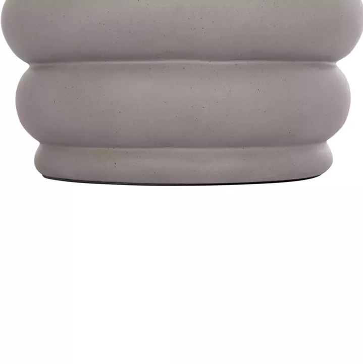 SIDE TABLE PUFFAT HM18172.03 FIBER CEMENT IN GREY-TEAK WOOD TOP Φ45x46Hcm.
