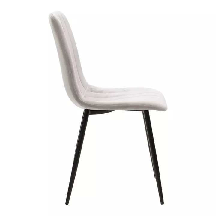 Dining table Julita-Noor pakoworld set of 5 pcs MDF white-grey-natural legs D80x76cm
