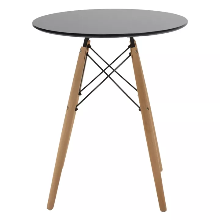 Dining table Julita-Noor pakoworld set of 3 pcs MDF black-grey-natural legs D60x76cm