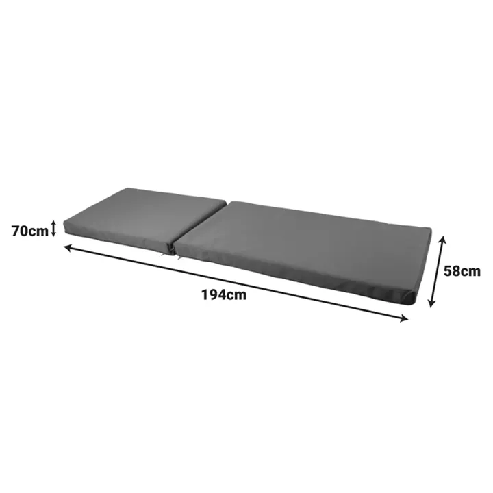 Vertian pakoworld cushion textilene in dark grey color 194x58x20cm