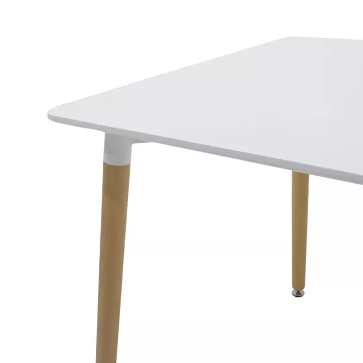 Dining table Natali-Noor pakoworld set of 3 pcs MDF white-beige-natural legs 80x80x76cm
