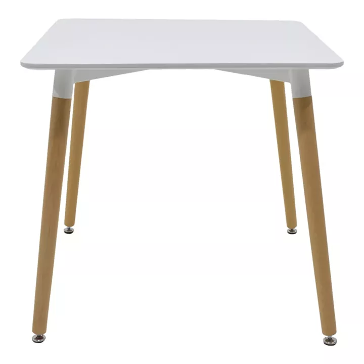 Dining table Natali-Noor pakoworld set of 3 pcs MDF white-beige-natural legs 80x80x76cm
