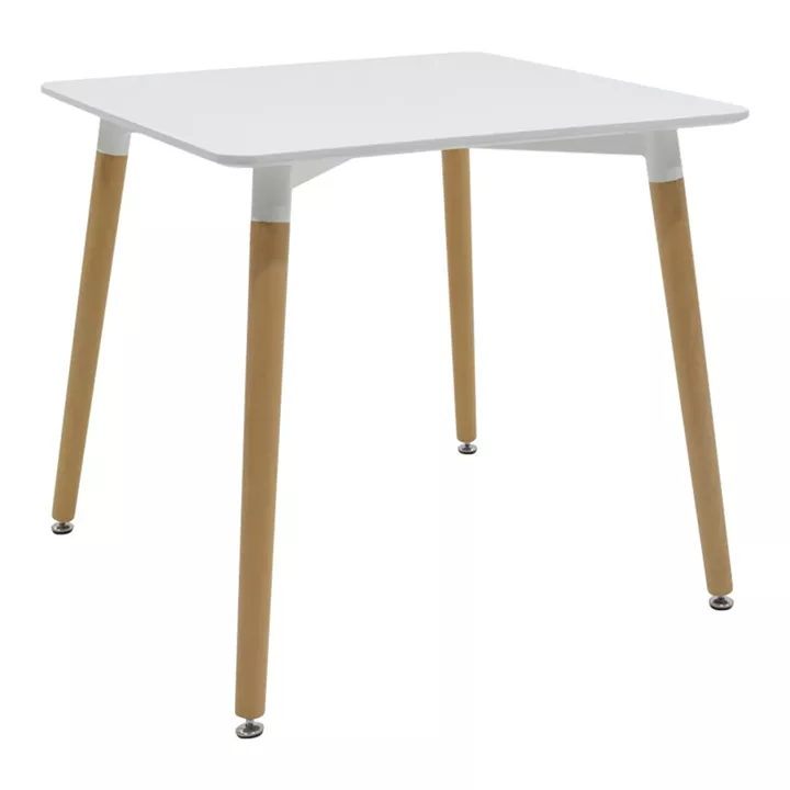 Dining table Natali-Noor pakoworld set of 3 pcs MDF white-beige-natural legs 80x80x76cm