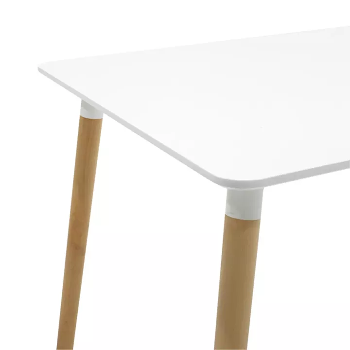 Dining table Natali-Noor pakoworld set of 5 pcs MDF white-beige-natural legs 120x80x76cm
