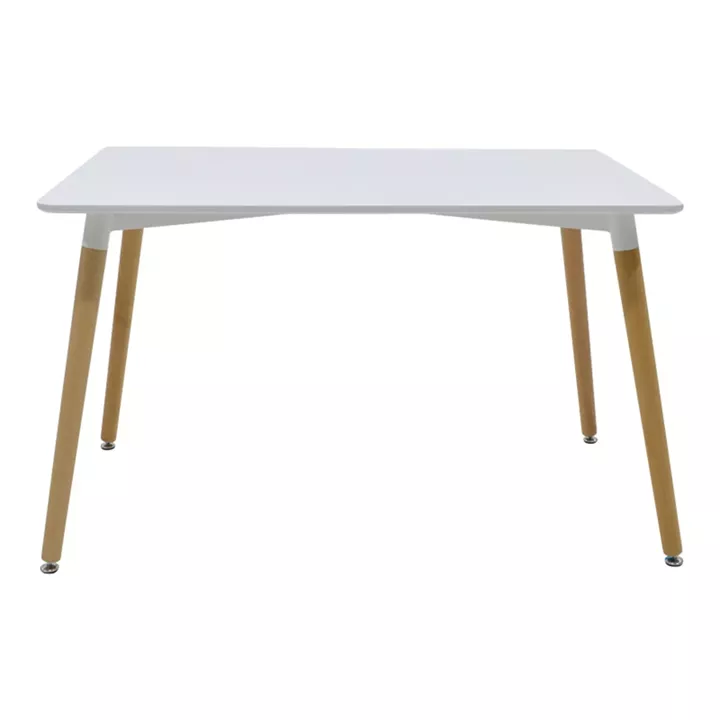 Dining table Natali-Noor pakoworld set of 5 pcs MDF white-beige-natural legs 120x80x76cm