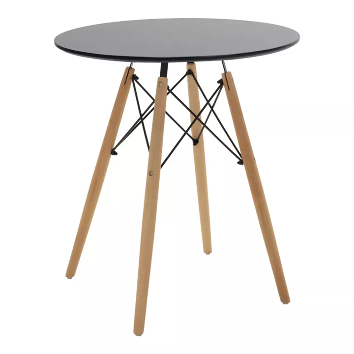 Julita-Noor pakoworld dining table set of 3 pcs MDF black-beige-natural Φ60x73cm