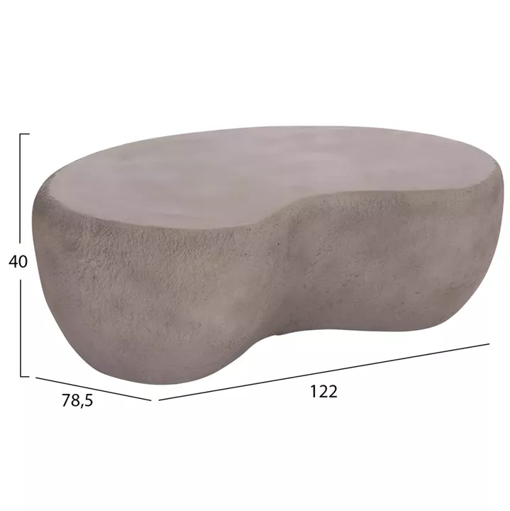 COFFEE TABLE GERSON HM18151.03L FIBER CEMENT IN GREY--122x78,5x40Hcm.