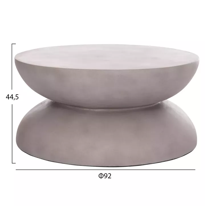 COFFEE TABLE ROUND ANNA HM18158.03 FIBER CEMENT IN GREY--Φ92x44.5Hcm.
