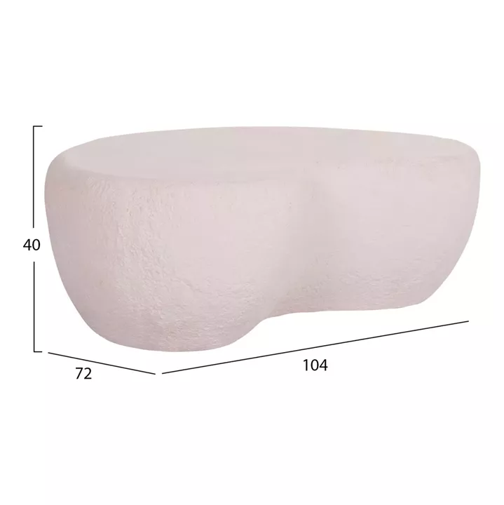 COFFEE TABLE GERSON HM18151.02S FIBER CEMENT IN WHITE--104x72x40Hcm.