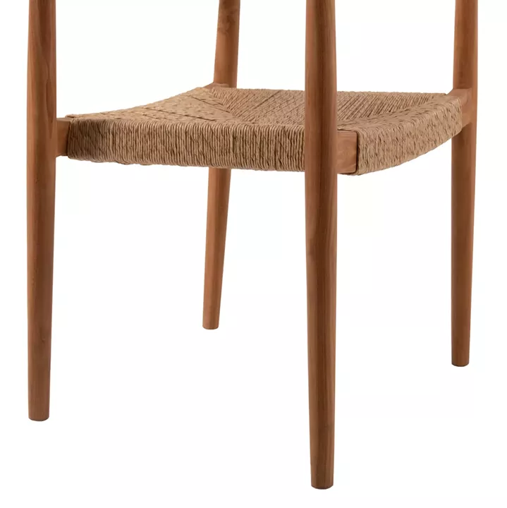 ARMCHAIR TEAK WOOD AND SYNTHETIC ROPE SEAT NATURAL COLOR HM9389.01 59.5x56x76.5 cm.
