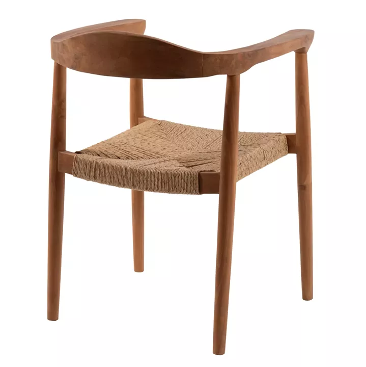 ARMCHAIR TEAK WOOD AND SYNTHETIC ROPE SEAT NATURAL COLOR HM9389.01 59.5x56x76.5 cm.
