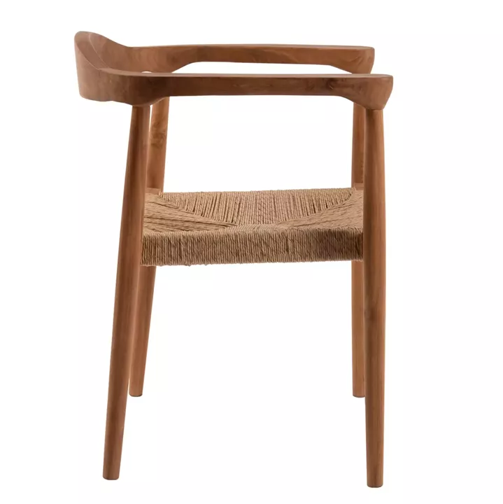 ARMCHAIR TEAK WOOD AND SYNTHETIC ROPE SEAT NATURAL COLOR HM9389.01 59.5x56x76.5 cm.