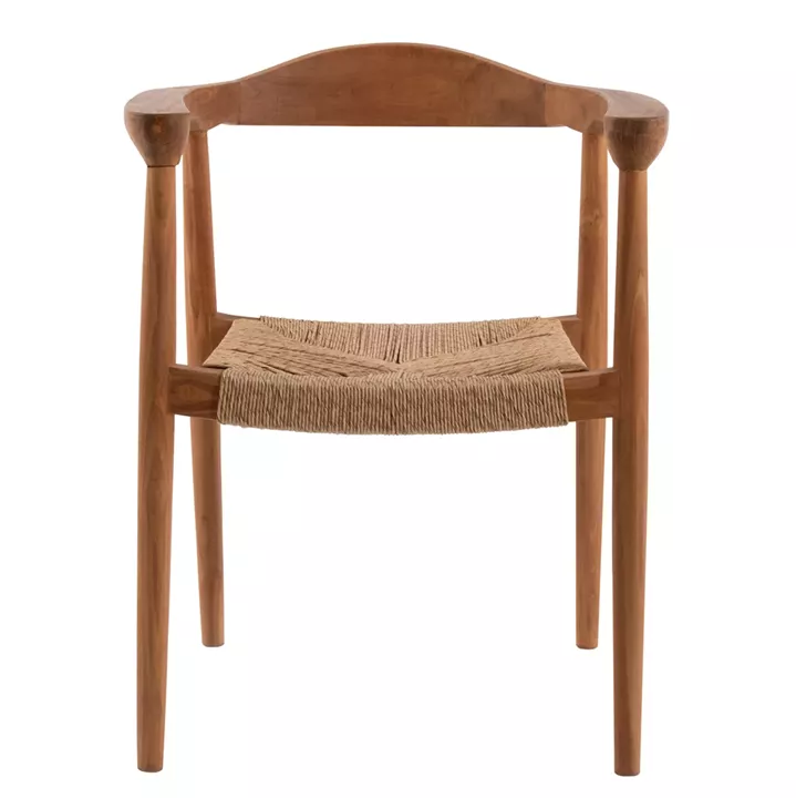 ARMCHAIR TEAK WOOD AND SYNTHETIC ROPE SEAT NATURAL COLOR HM9389.01 59.5x56x76.5 cm.