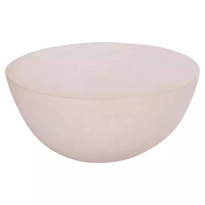ΤΡΑΠΕΖΙ ΣΑΛΟΝΙΟΥ ΣΤΡΟΓΓΥΛΟ ALLAN HM18162.02 FIBER CEMENT ΣΕ ΛΕΥΚΟ--Φ92x49Υεκ.