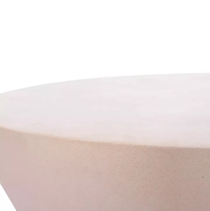 ΤΡΑΠΕΖΙ ΣΑΛΟΝΙΟΥ ΣΤΡΟΓΓΥΛΟ ALLAN HM18162.02 FIBER CEMENT ΣΕ ΛΕΥΚΟ--Φ92x49Υεκ.