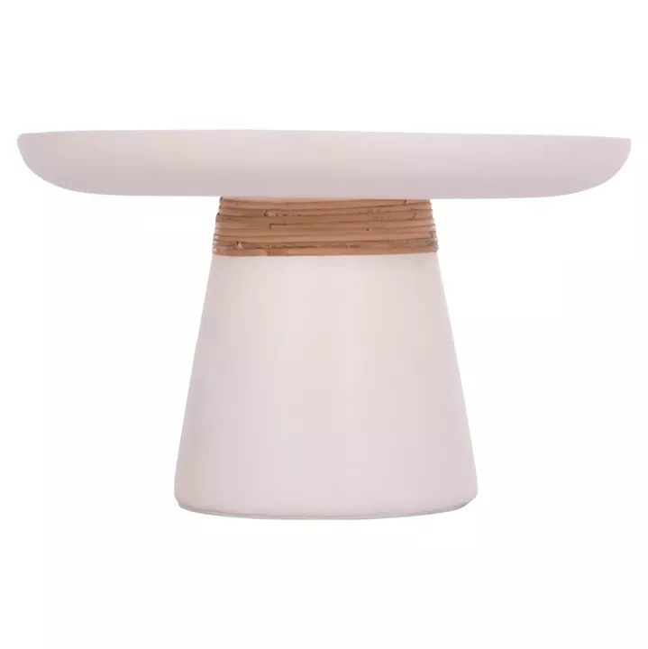 ΒΟΗΘΗΤΙΚΟ ΤΡΑΠΕΖΙ TRED HM18168.02 FIBER CEMENT ΛΕΥΚΟ-ΦΥΣΙΚΟ RATTAN--Φ49x30Υεκ.