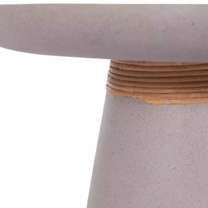 ΒΟΗΘΗΤΙΚΟ ΤΡΑΠΕΖΙ TRED HM18168.03 FIBER CEMENT ΓΚΡΙ-ΦΥΣΙΚΟ RATTAN--Φ49x30Υεκ.