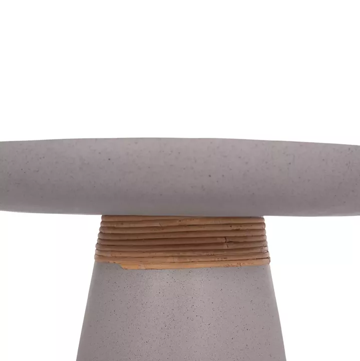 ΒΟΗΘΗΤΙΚΟ ΤΡΑΠΕΖΙ TRED HM18168.03 FIBER CEMENT ΓΚΡΙ-ΦΥΣΙΚΟ RATTAN--Φ49x30Υεκ.