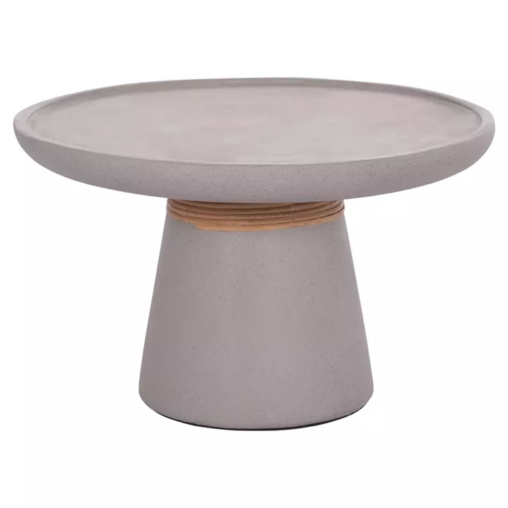 ΒΟΗΘΗΤΙΚΟ ΤΡΑΠΕΖΙ TRED HM18168.03 FIBER CEMENT ΓΚΡΙ-ΦΥΣΙΚΟ RATTAN--Φ49x30Υεκ.