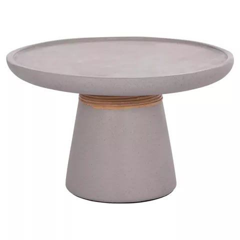 ΒΟΗΘΗΤΙΚΟ ΤΡΑΠΕΖΙ TRED HM18168.03 FIBER CEMENT ΓΚΡΙ-ΦΥΣΙΚΟ RATTAN--Φ49x30Υεκ.