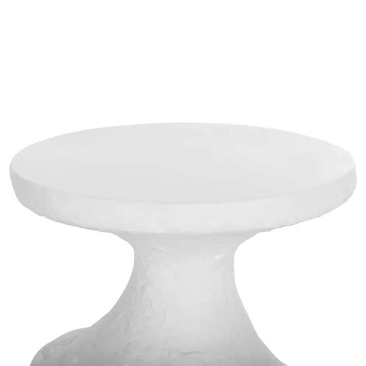 SIDE TABLES 2PCS SET REBON HM21137.02 FIBER CEMENT IN WHITE--Φ40cm & Φ27.5cm