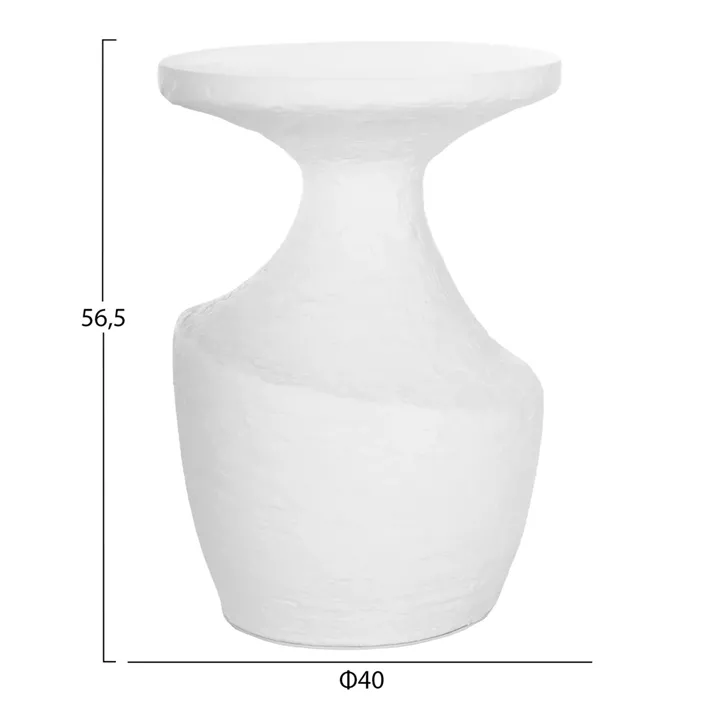 SIDE TABLES 2PCS SET REBON HM21137.02 FIBER CEMENT IN WHITE--Φ40cm & Φ27.5cm