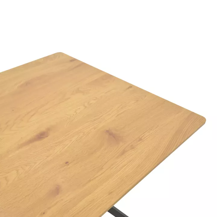 Τραπέζι Nerelis pakoworld φυσικό mdf και πόδι μαύρο μέταλλο 160x90x75εκ