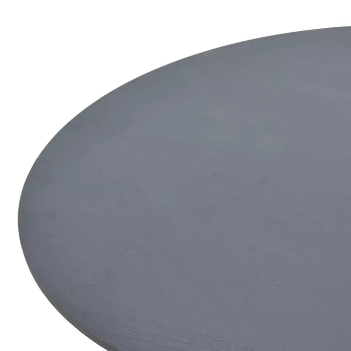 Τραπέζι Xuson pakoworld mdf σε ανθρακί απόχρωση με πόδι μαύρο μέταλλο Φ120x75εκ