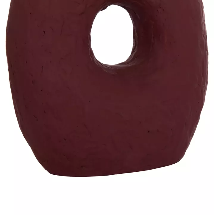 SET 2PCS DECORATIVE TABLE VASES NAMENTIS HM21143.02 TERRACOTA IN WHITE & MAROON RED