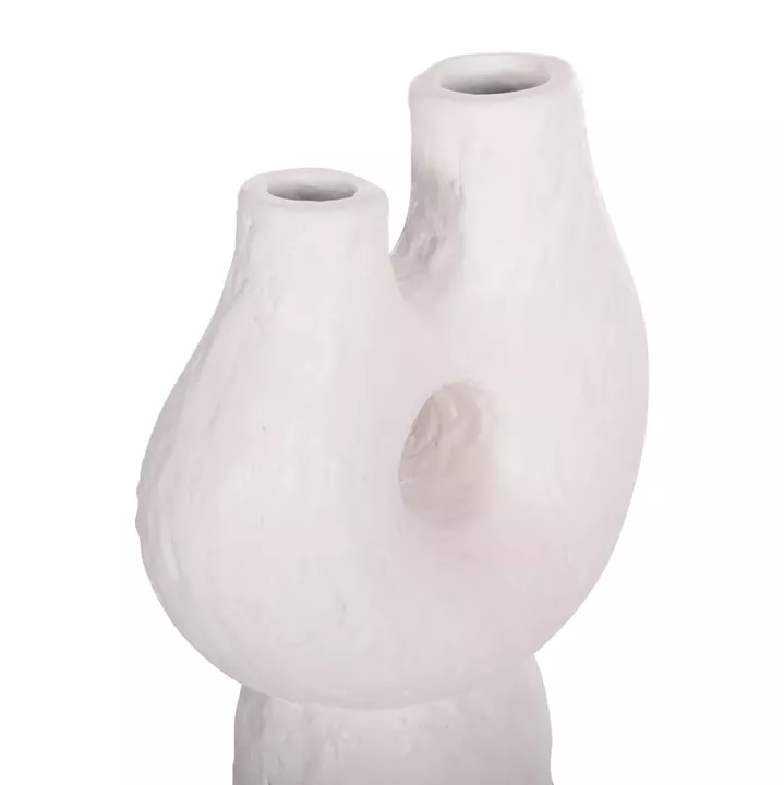 SET 2PCS DECORATIVE TABLE VASES NAMENTIS HM21143.02 TERRACOTA IN WHITE & MAROON RED
