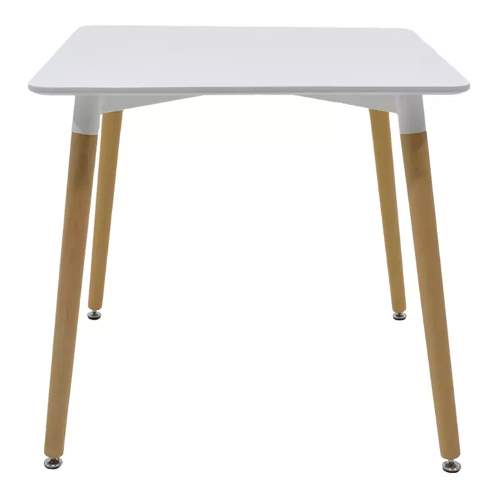 Dining table Natali-Noor pakoworld set of 3 pcs MDF white-beige fabric 80x80x76cm