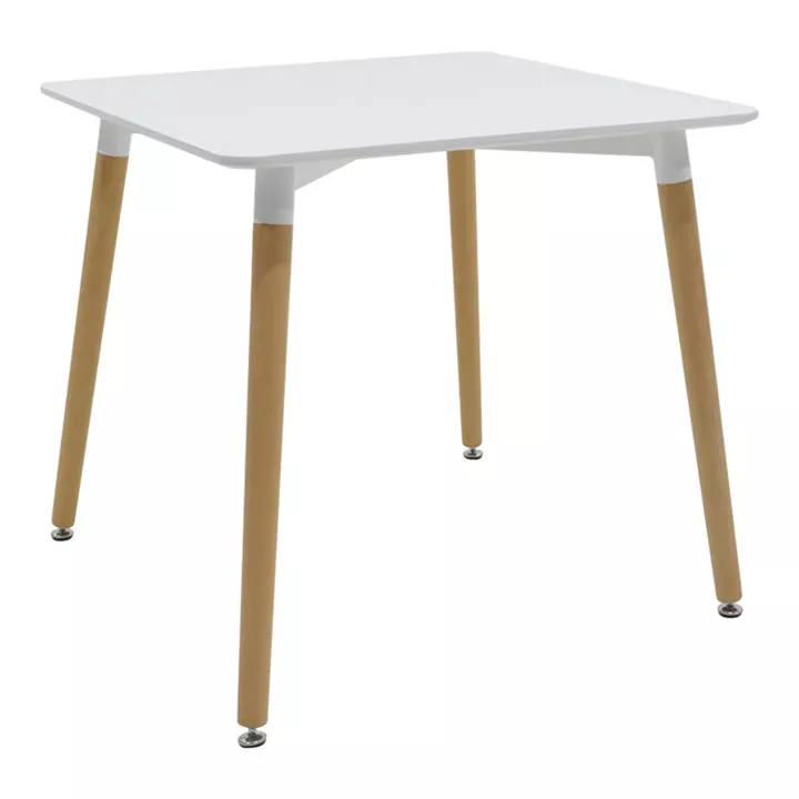 Dining table Natali-Noor pakoworld set of 3 pcs MDF white-beige fabric 80x80x76cm