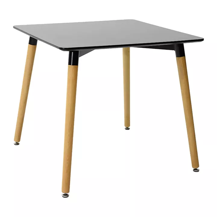 Dining table Natali-Noor pakoworld set of 3 pcs MDF black-dark grey-natural legs 80x80x76cm