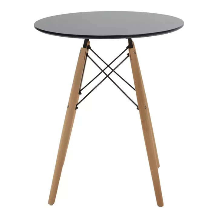 Dining table Julita-Noor pakoworld set of 3 pcs MDF black-dark grey-natural legs D60x73cm