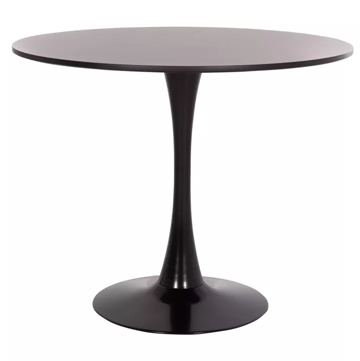 ROUND DINING TABLE BROLIN HM18141.02 MDF TOP-METAL BASE--BLACK Φ90x73Hcm.