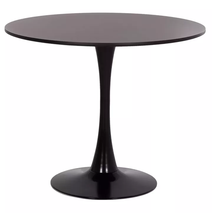 ROUND DINING TABLE BROLIN HM18141.02 MDF TOP-METAL BASE--BLACK Φ90x73Hcm.