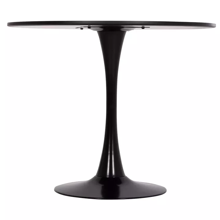 ROUND DINING TABLE BROLIN HM18141.02 MDF TOP-METAL BASE--BLACK Φ90x73Hcm.