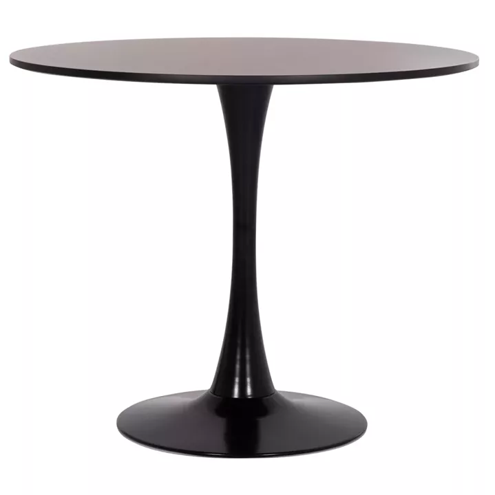 ROUND DINING TABLE BROLIN HM18141.02 MDF TOP-METAL BASE--BLACK Φ90x73Hcm.