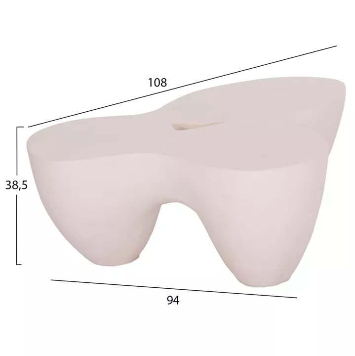 COFFEE TABLE SALLEN HM18161.02 FIBER CEMENT IN WHITE--108x94x38.5Hcm.