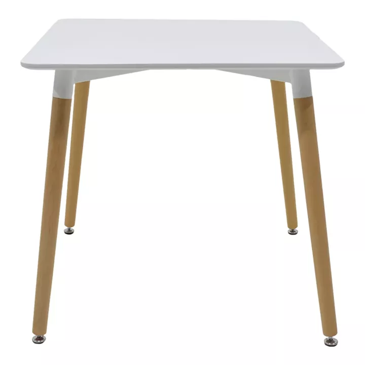 Dining table Natali-Noor pakoworld set of 3 pcs MDF white-dark grey-natural legs 80x80x76cm