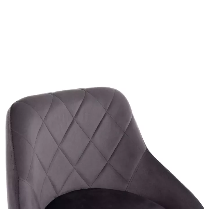 BAR STOOL ROSE HM204.41 CHROMED BASE & SUSPENSION & GREY VELVET 48x45x105Hcm.