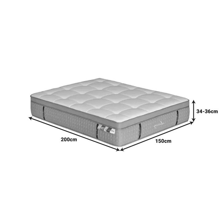 Mattress Luxury pakoworld 5 zone pocket spring+gel memory foam+latex 34-36cm 150x200cm