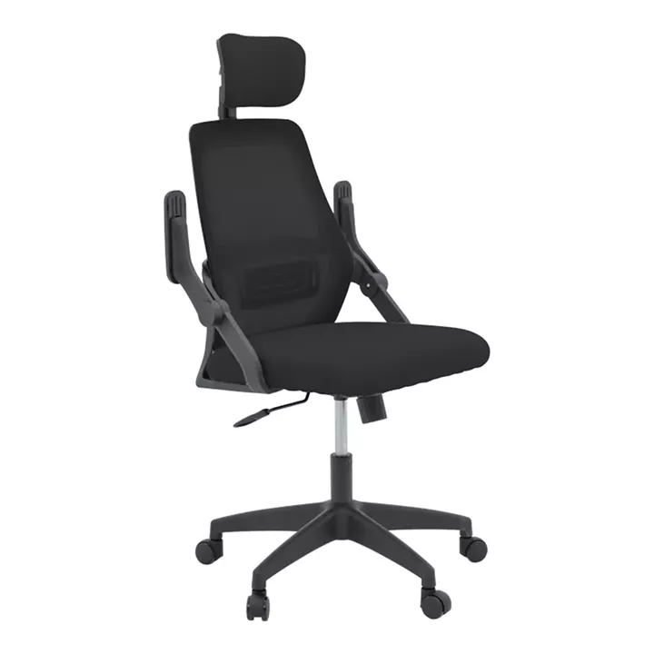 Καρέκλα γραφείου Peja pakoworld mesh ύφασμα μαύρο 58x60x107-117εκ
