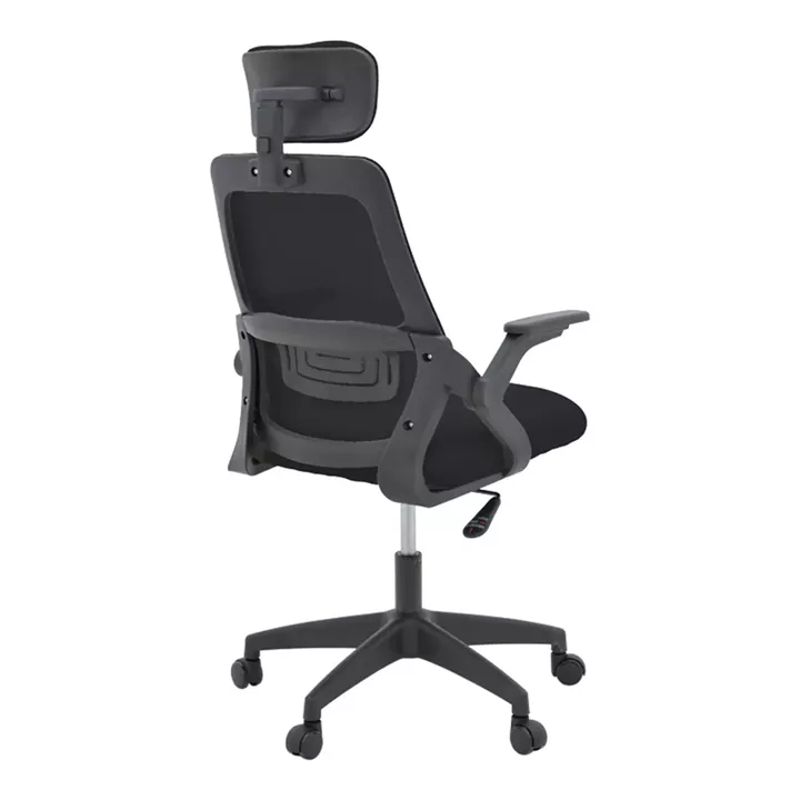 Καρέκλα γραφείου Peja pakoworld mesh ύφασμα μαύρο 58x60x107-117εκ