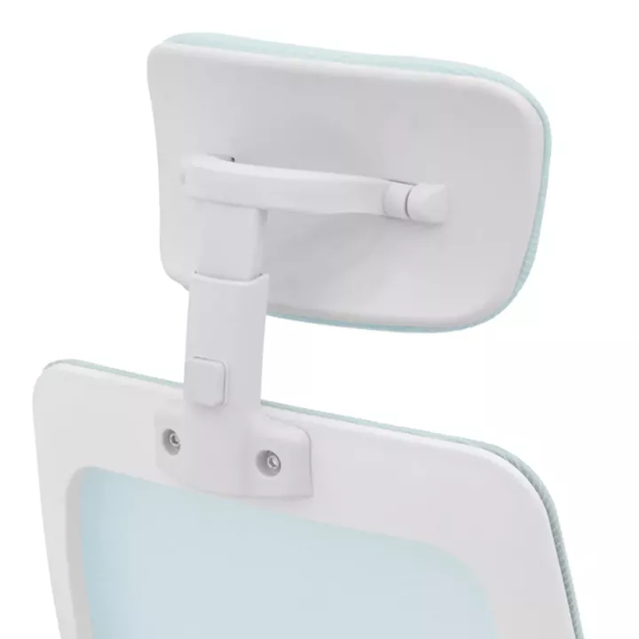 Office chair Peja pakoworld fabric mesh light blue-frame white 58x60x107-117cm